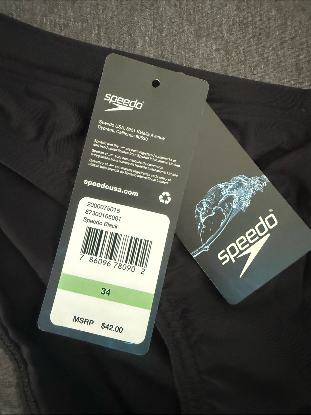 Speedo Men’s Black Swim Trunks